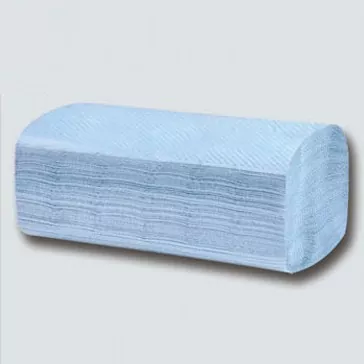 Tuala tangan tunggal tunggal v-lipat biru